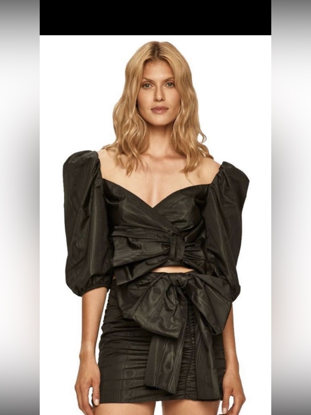 RED Valentino Black Bow-Front Mini Skirt Set